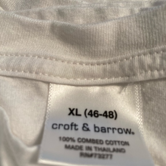 Bundle of 3 - Men’s White Croft & Barrow Crew Neck T-shirts size XL - NWOT - Picture 3 of 3